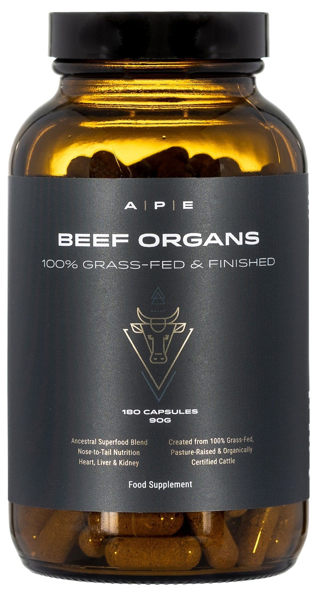 Grass-Fed Beef Organs - 180 Capsules | APE Nutrition