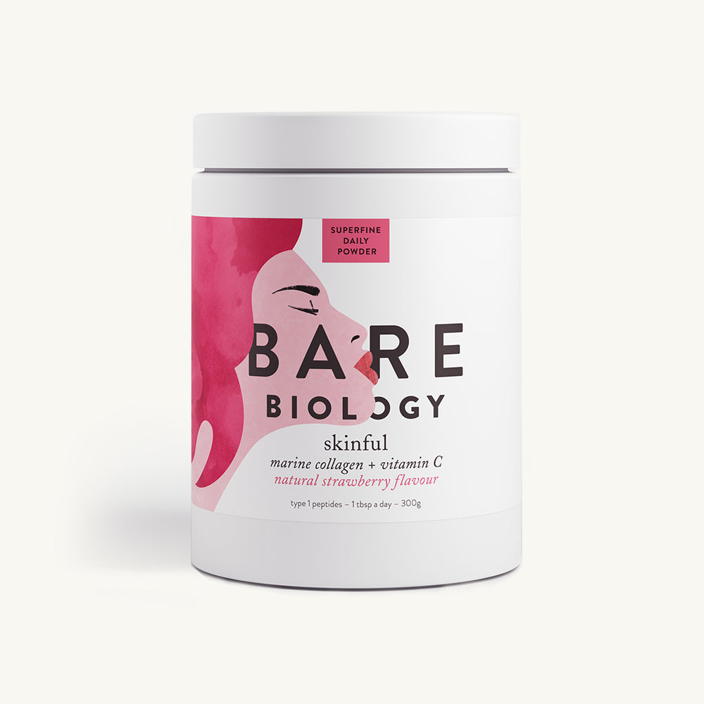 Skinful Marine Collagen + Vitamin C (Strawberry Flavour) - 300g | Bare Biology