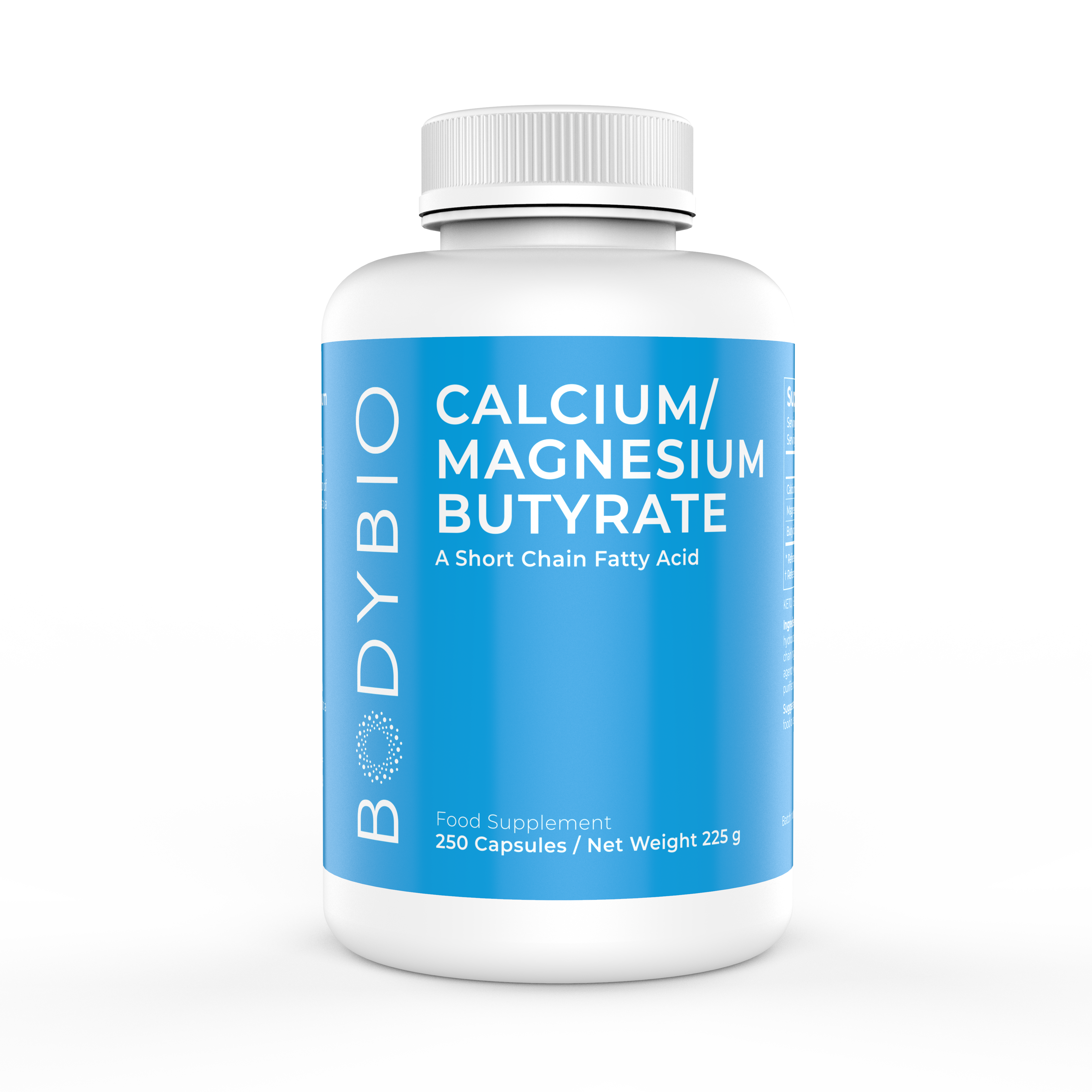 Calcium/Magnesium Butyrate 600mg - 250 Capsules | BodyBio