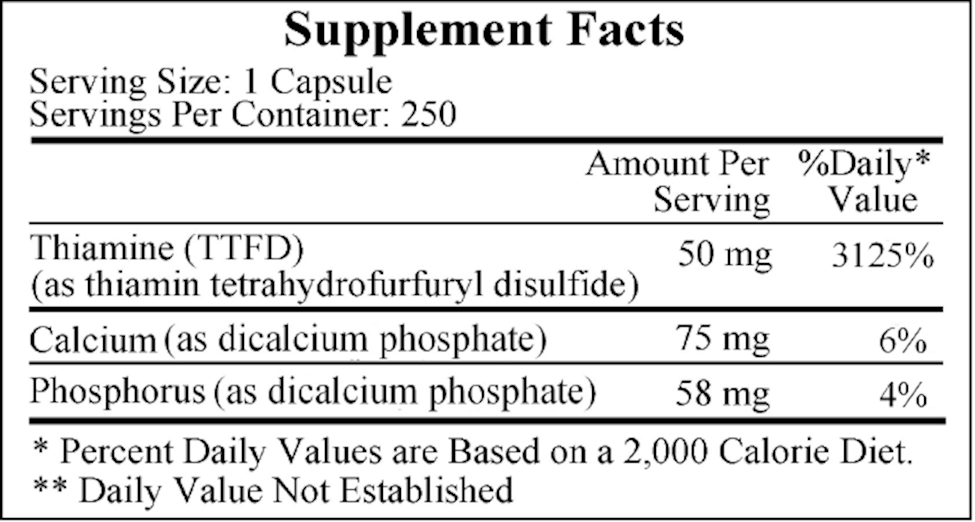 Allithiamine B1 50mg - 250 Capsules | Ecological Formulas