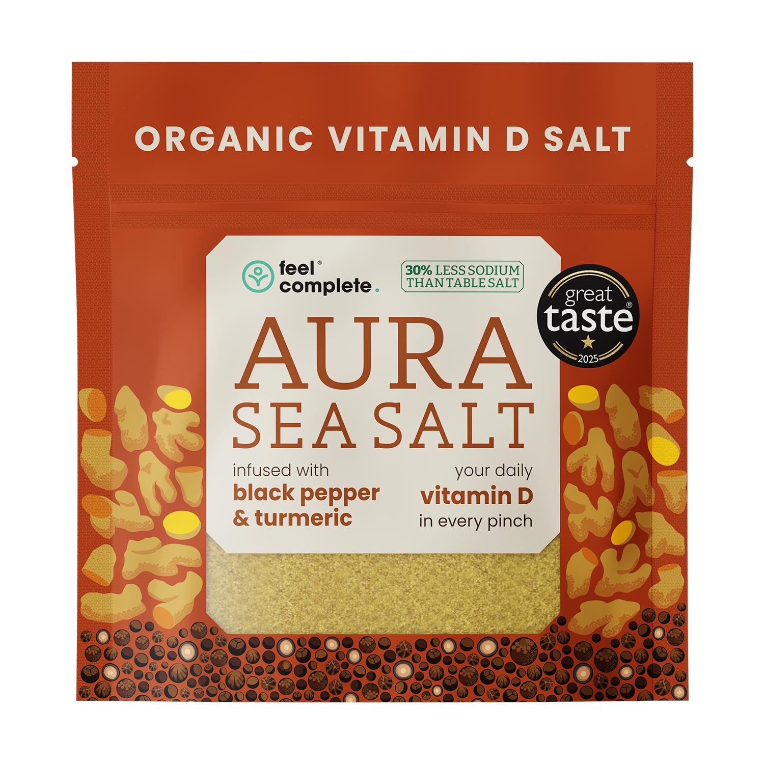Aura Sea Salt - Black Pepper & Turmeric - 80g | Feel Complete