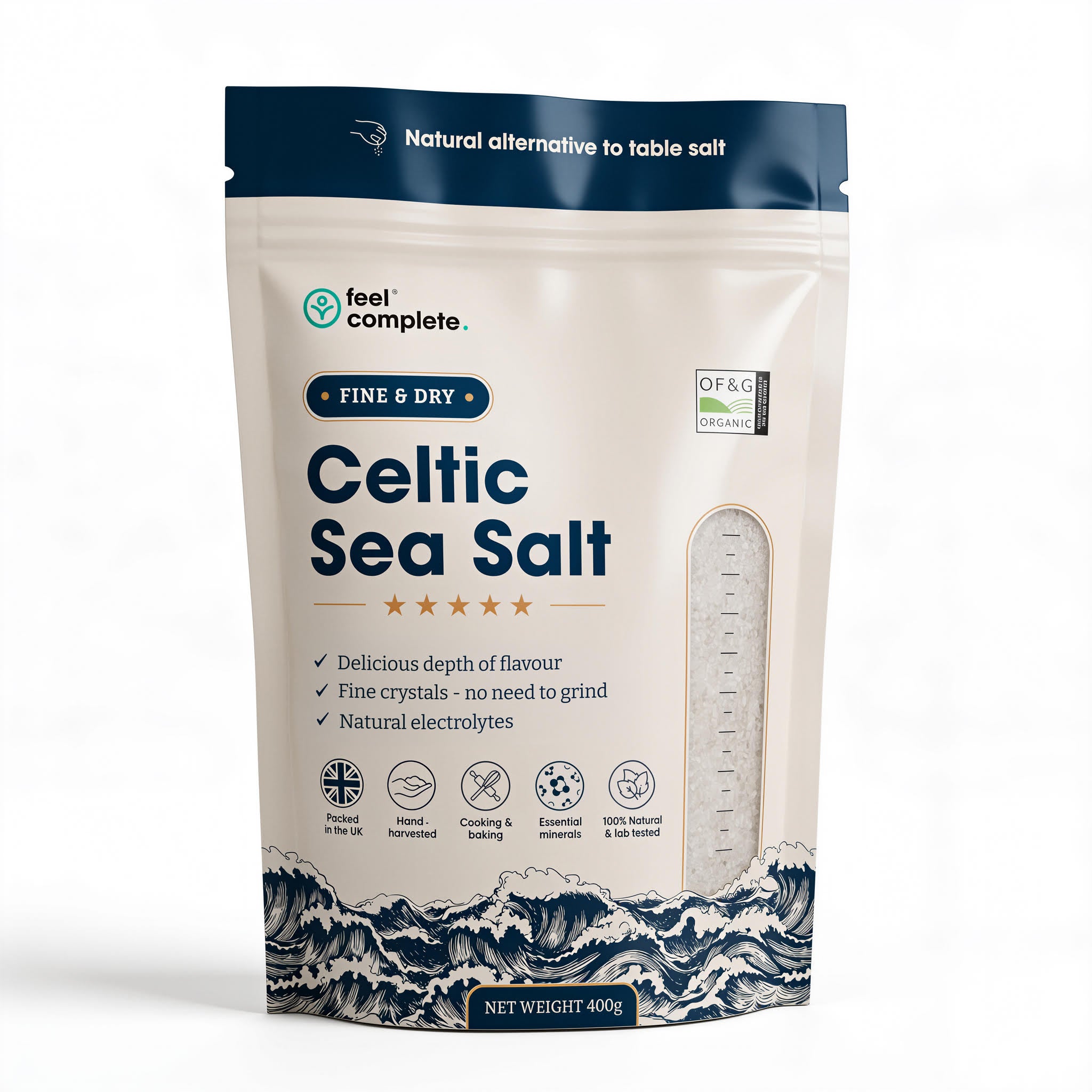 Celtic Sea Salt - Fine & Dry -  400g | Feel Complete