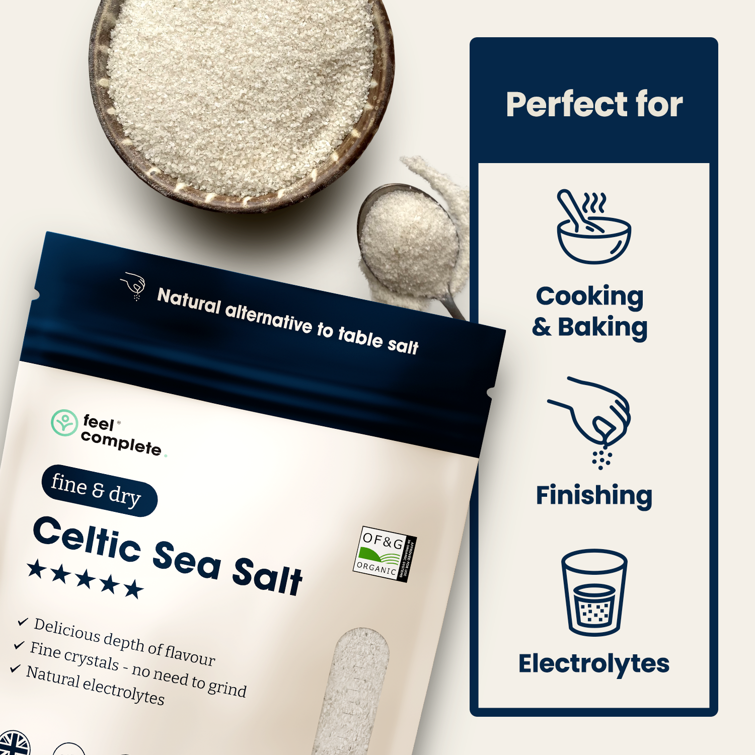 Celtic Sea Salt - Fine & Dry -  400g | Feel Complete