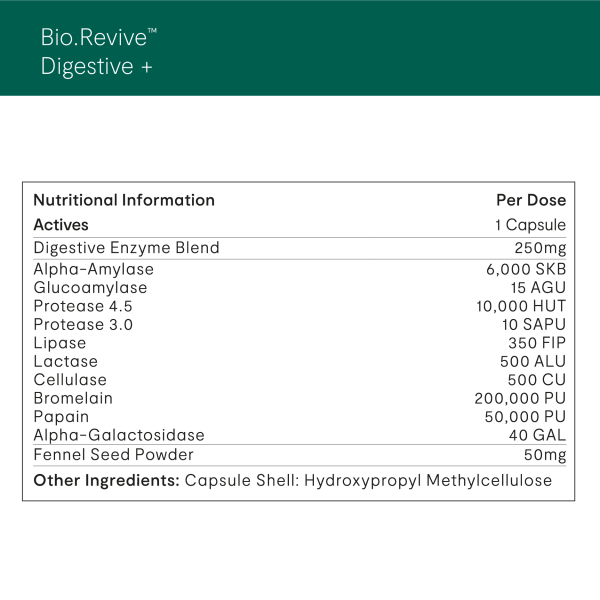 Bio.Revive Digestive + - 90 Capsules | Invivo Healthcare