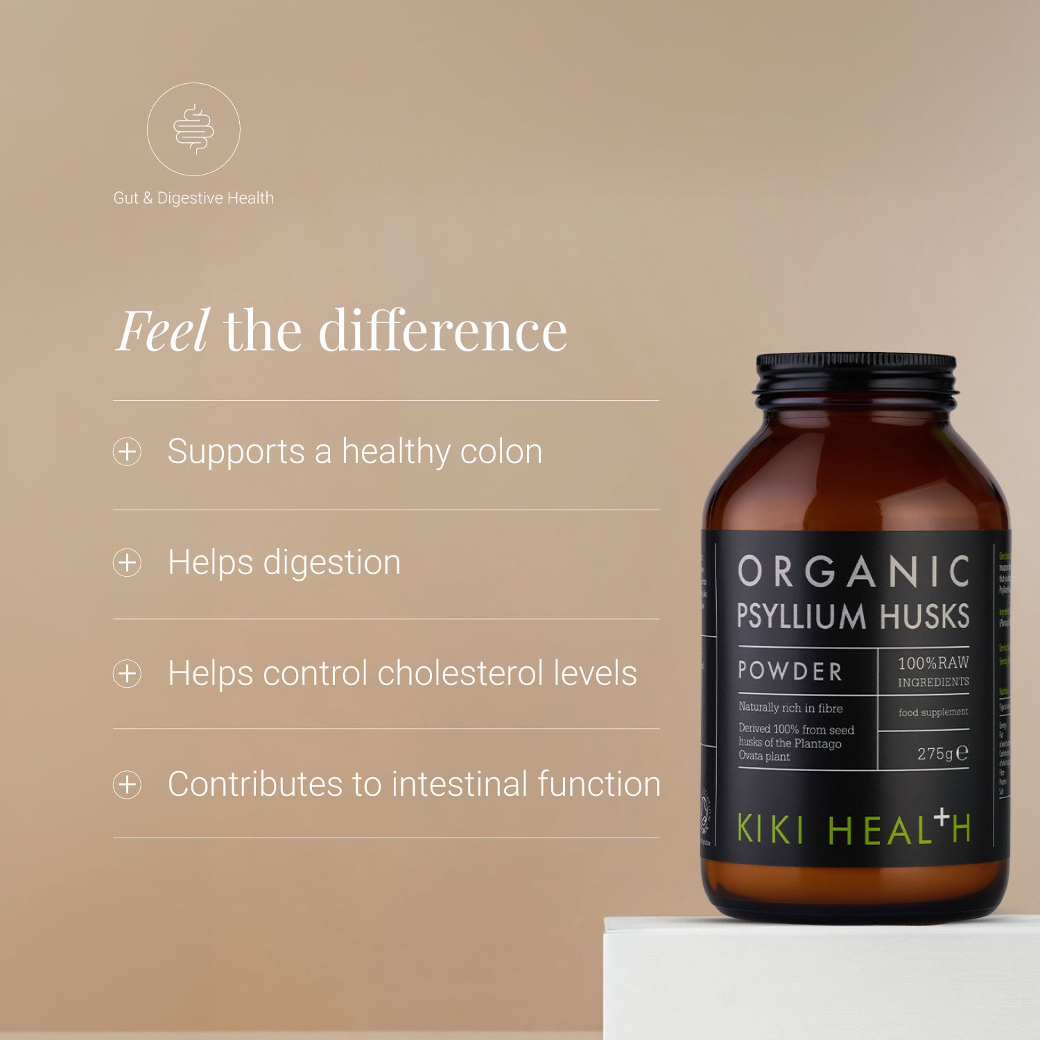 Organic Psyllium Husks - 120 Capsules | KIKI Health