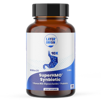 SuperHMO Synbiotic (5 Human Milk Oligosaccharides + Probiotics) - 60 Capsules | Layer Origin