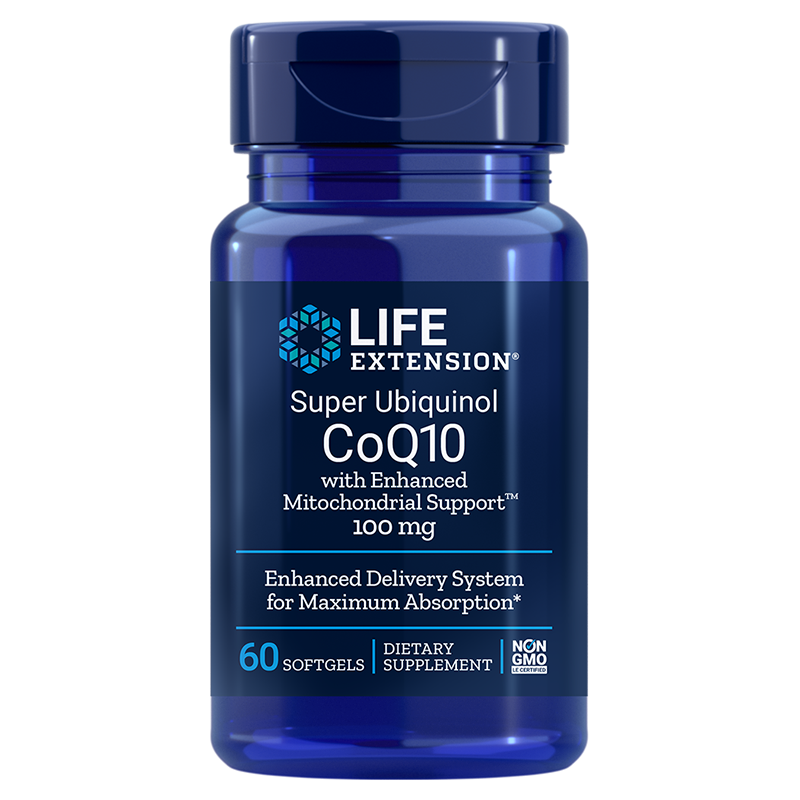 Super Ubiquinol CoQ10 with Enhanced Mitochondrial Support 100mg - 60 Softgels | Life Extension
