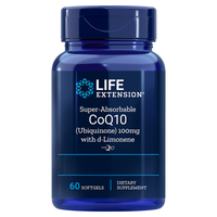 Super-Absorbable CoQ10 100mg with d-Limonene - 60 Softgels | Life Extension