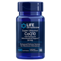 Super Ubiquinol CoQ10 with Enhanced Mitochondrial Support 50mg - 100 Softgels | Life Extension