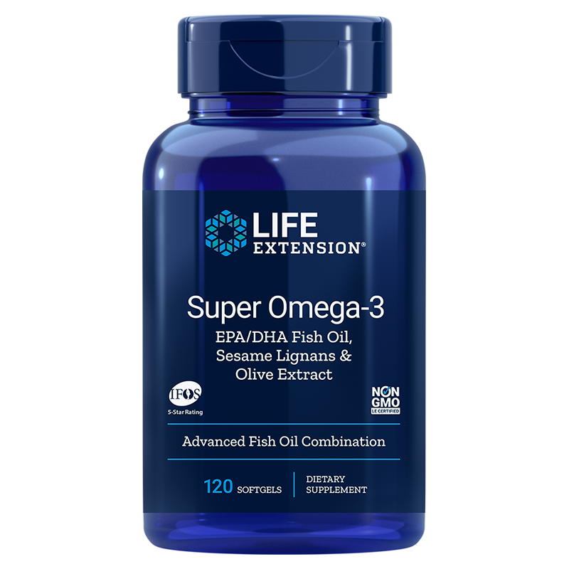 Super Omega-3 EPA/DHA with Sesame Lignans & Olive Extract - 120 Softgels | Life Extension