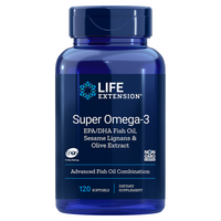 Super Omega-3 EPA/DHA with Sesame Lignans & Olive Extract - 120 Softgels | Life Extension