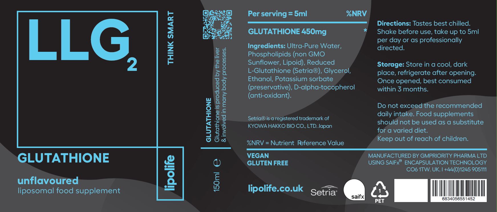 LLG2 Glutathione - 150ml | LipoLife