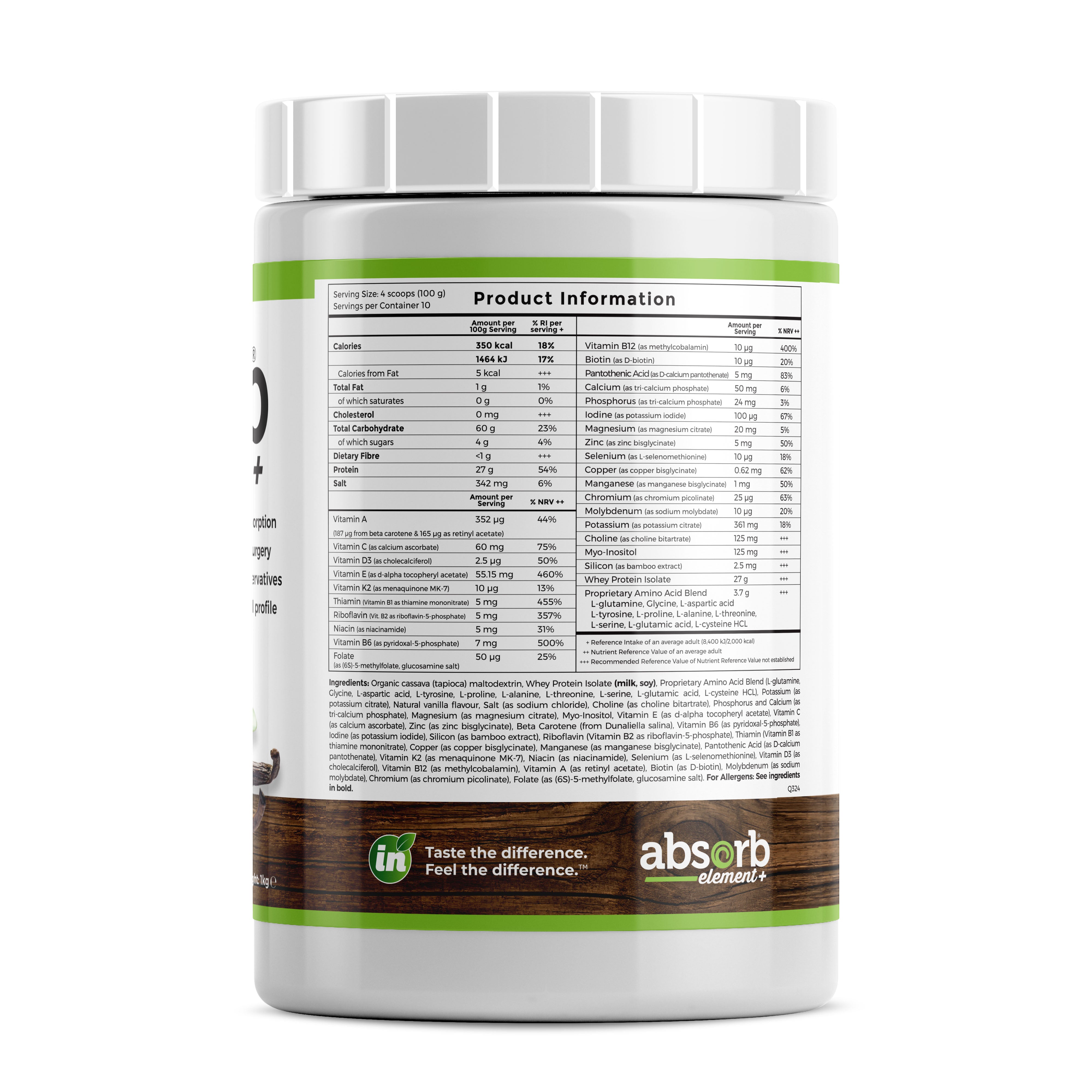 Absorb Element+ Unsweetened Vanilla – 1kg | Imix Nutrition
