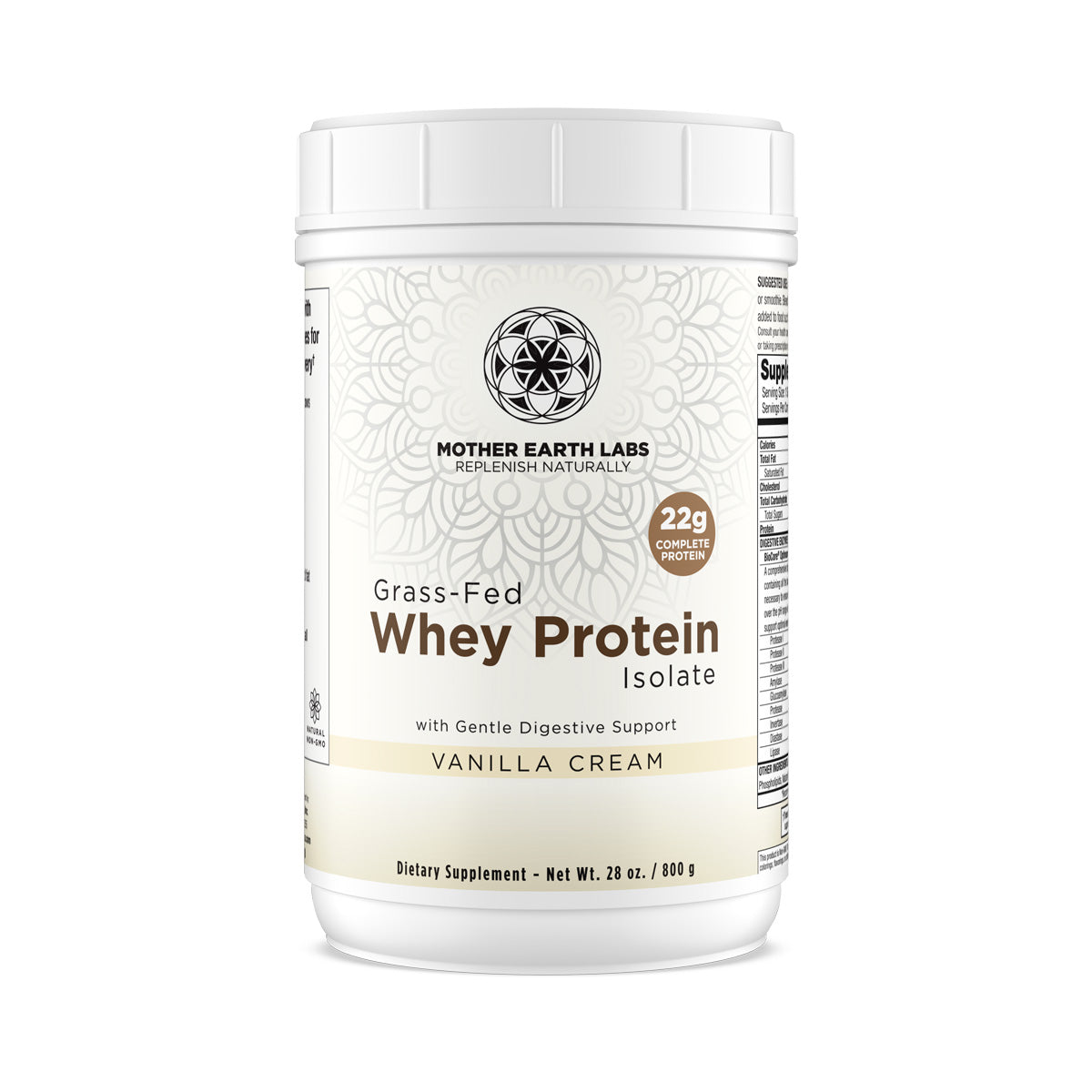 Grass-Fed Whey Protein Isolate (Vanilla Cream Flavour) - 907g | Mother Earth Labs