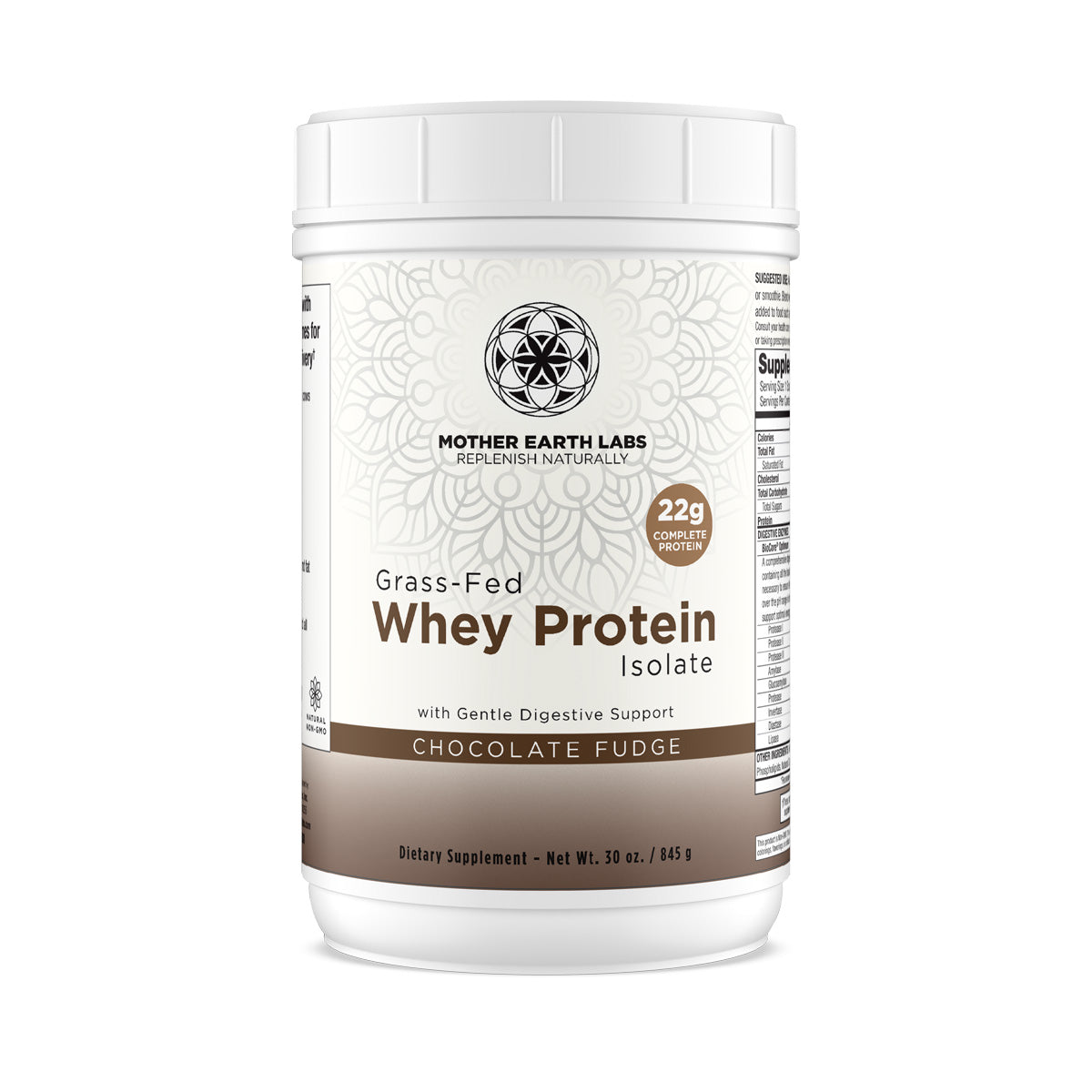 Grass-Fed Whey Protein Isolate (Chocolate Fudge Flavour) - 907g | Mother Earth Labs