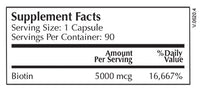 Biotin 5000 mcg - 90 Capsules | Moss Nutrition