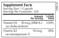 Vitamin D + K 2000 - 120 Capsules | Moss Nutrition