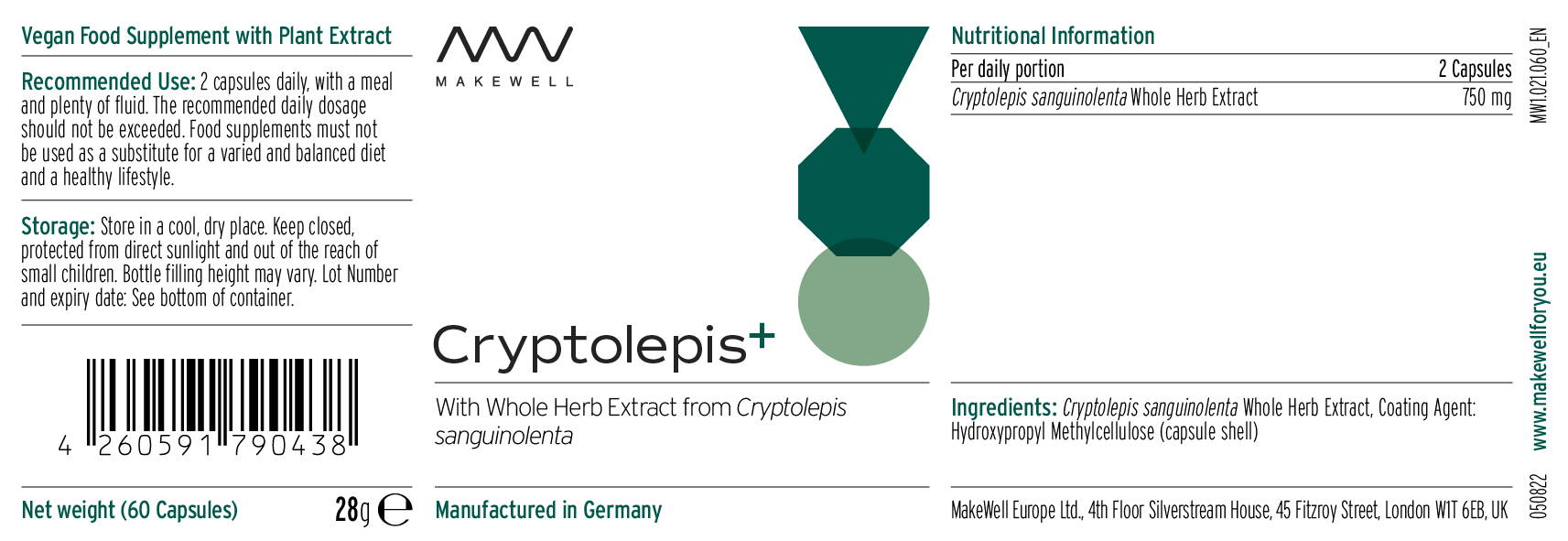 Cryptolepis + - 60 Capsules | MakeWell