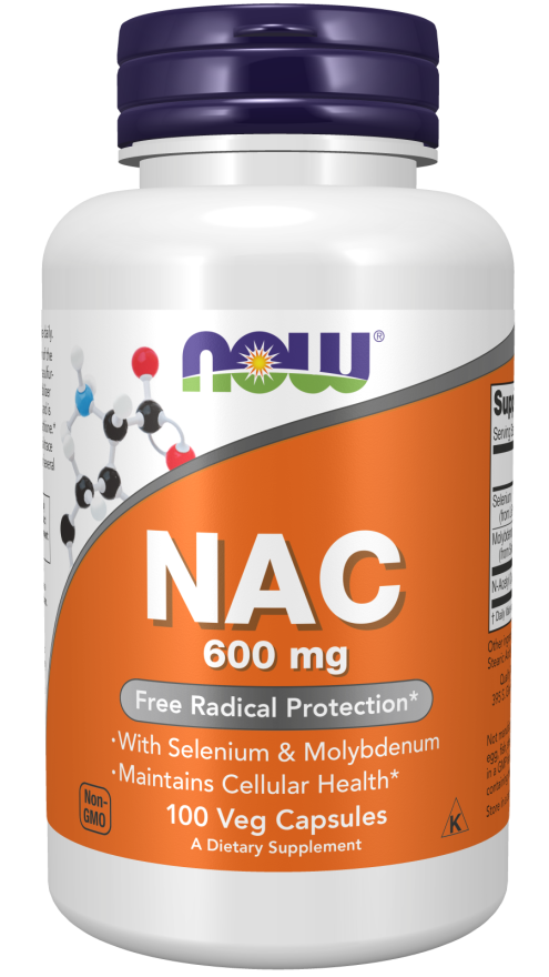 NAC with Selenium & Molybdenum 600 mg - 100 Capsules | NOW Foods