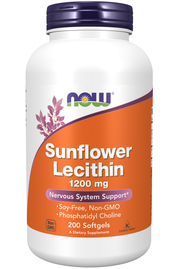 Sunflower Lecithin 1200mg - 200 Softgels | NOW Foods