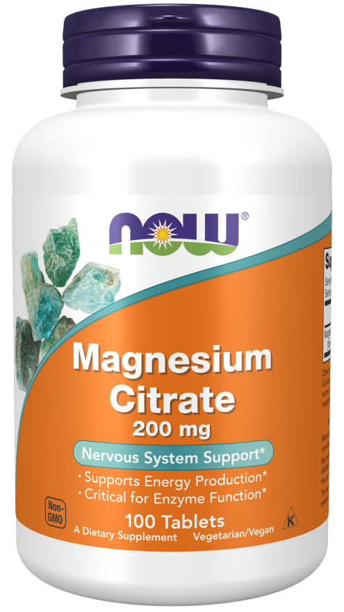Magnesium Citrate 200mg - 100 Tablets | NOW Foods