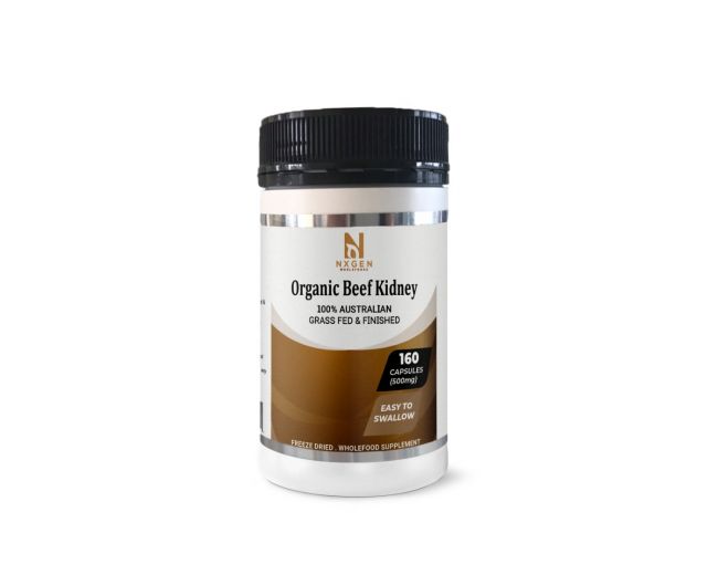 Grass Fed Beef Kidney 500mg - 160 Capsules | NXGEN Wholefoods