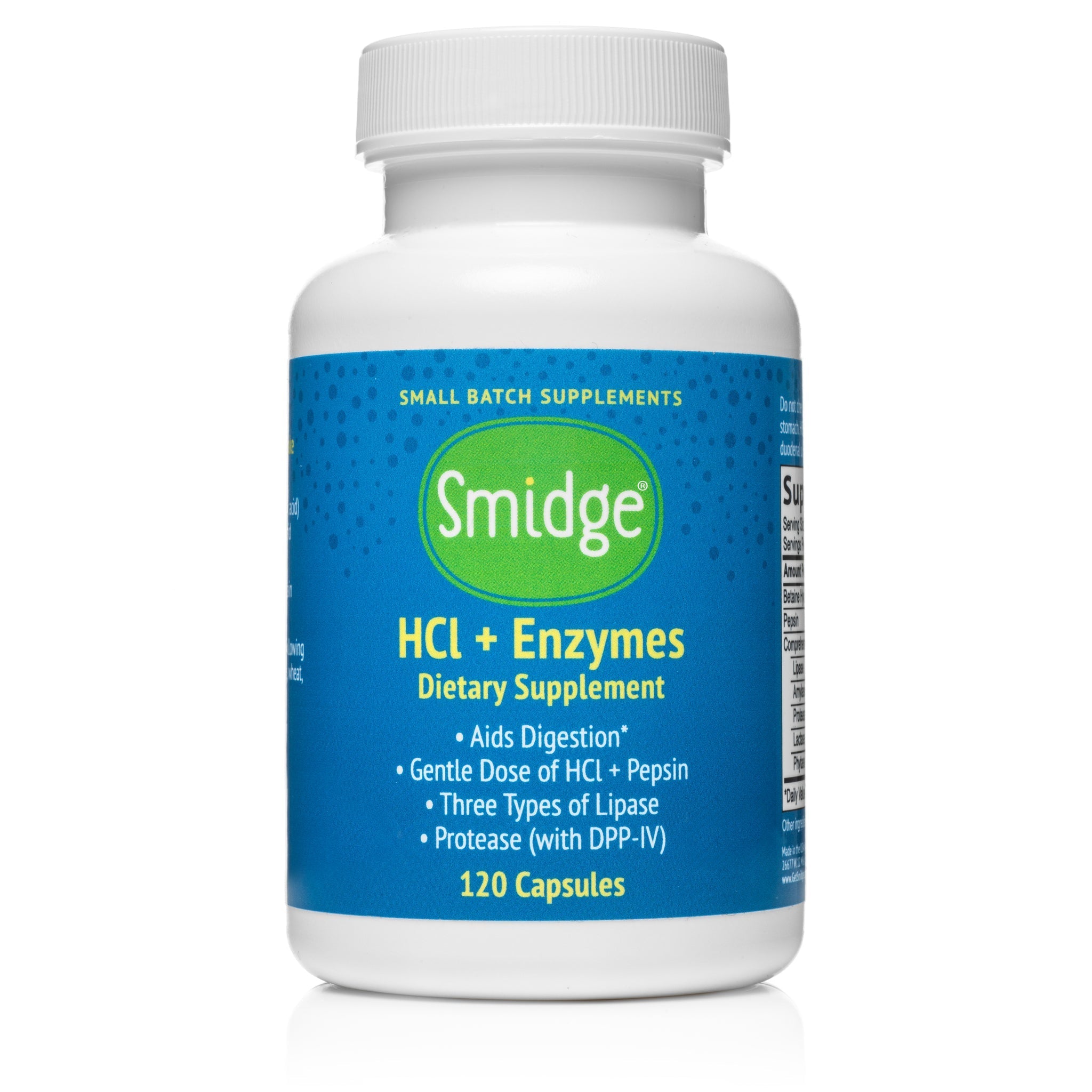 HCL + Enzymes - 120 Capsules | Smidge