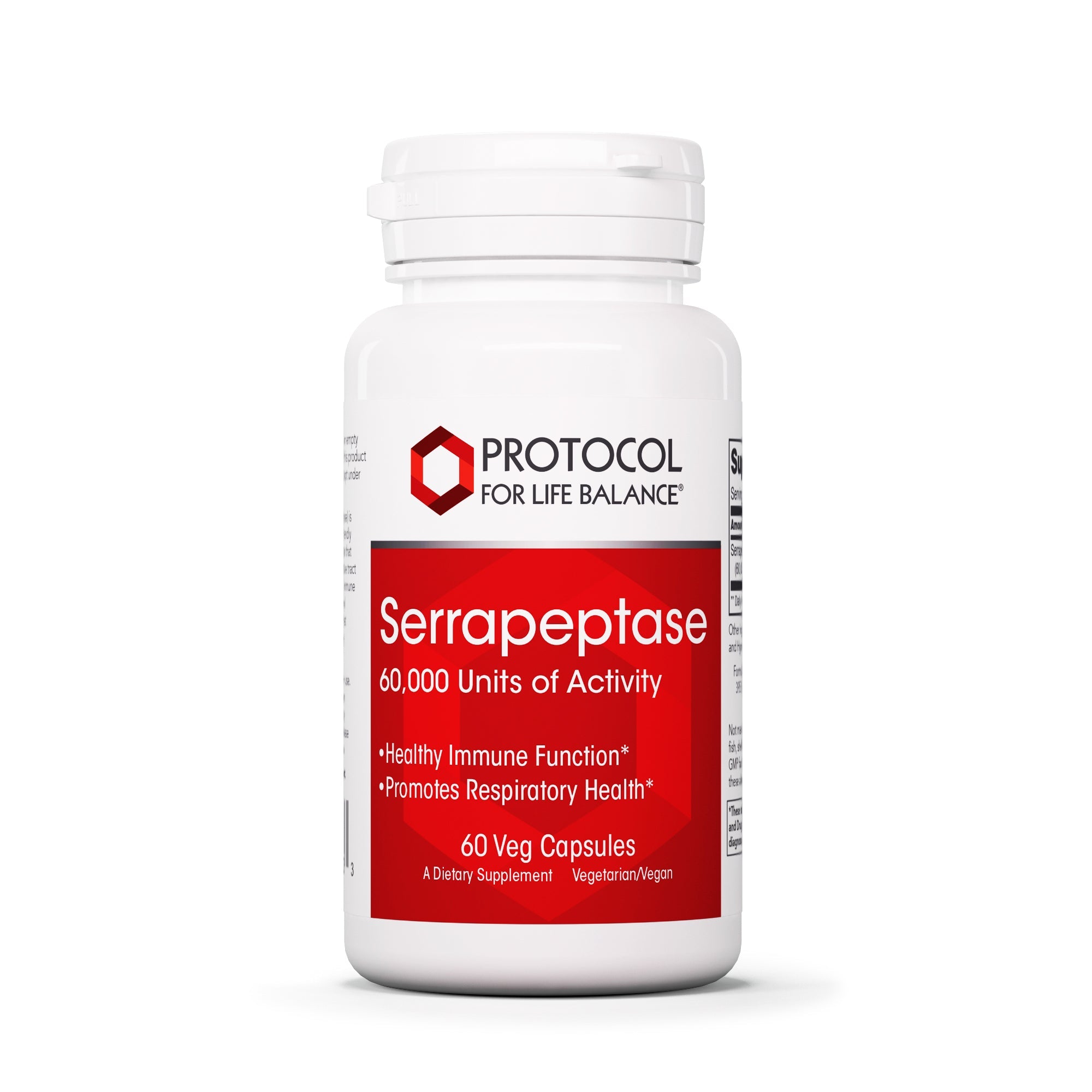 Serrapeptase (60,000 SPU's) - 60 Capsules | Protocol for Life Balance