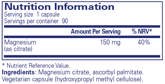 Magnesium (Citrate) -  90 Capsules | Pure Encapsulations