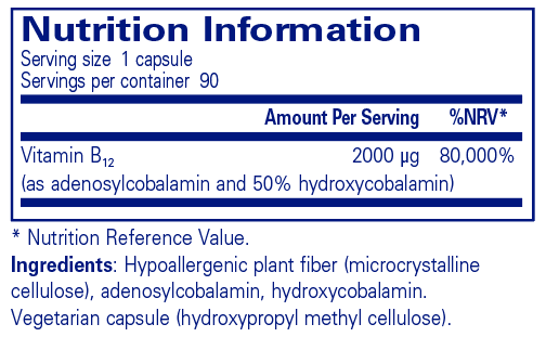 B12 (adenosyl/hydroxy) - 90 Capsules | Pure Encapsulations