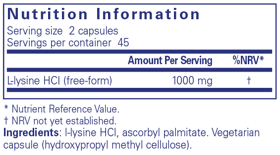 l-Lysine - 90 Capsules | Pure Encapsulations