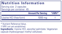 L-Lysine - 90 Capsules | Pure Encapsulations