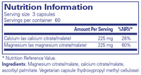 Calcium Magnesium (citrate/malate) - 180 Capsules | Pure Encapsualtions
