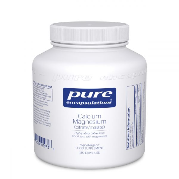 Calcium Magnesium (citrate/malate) - 180 Capsules | Pure Encapsualtions