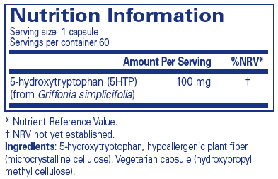 5-HTP 100 mg - 60 Capsules | Pure Encapsulations