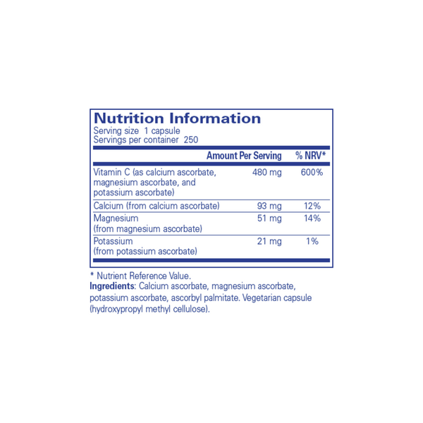 Ascorbic Acid - 250 Caps - Pure Encapsulations | Amrita Nutrition