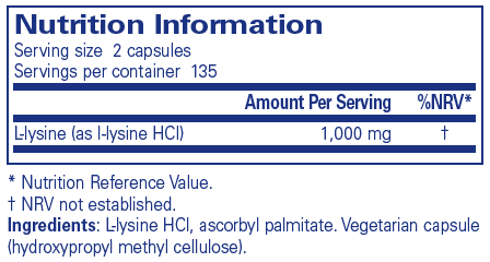 l-Lysine - 270 Capsules | Pure Encapsulations