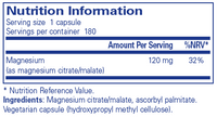 Magnesium (citrate/malate) - 180 Capsules | Pure Encapsulations