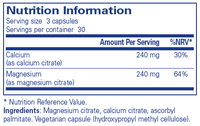 Calcium Magnesium (citrate) - 90 Capsules | Pure Encapsulations