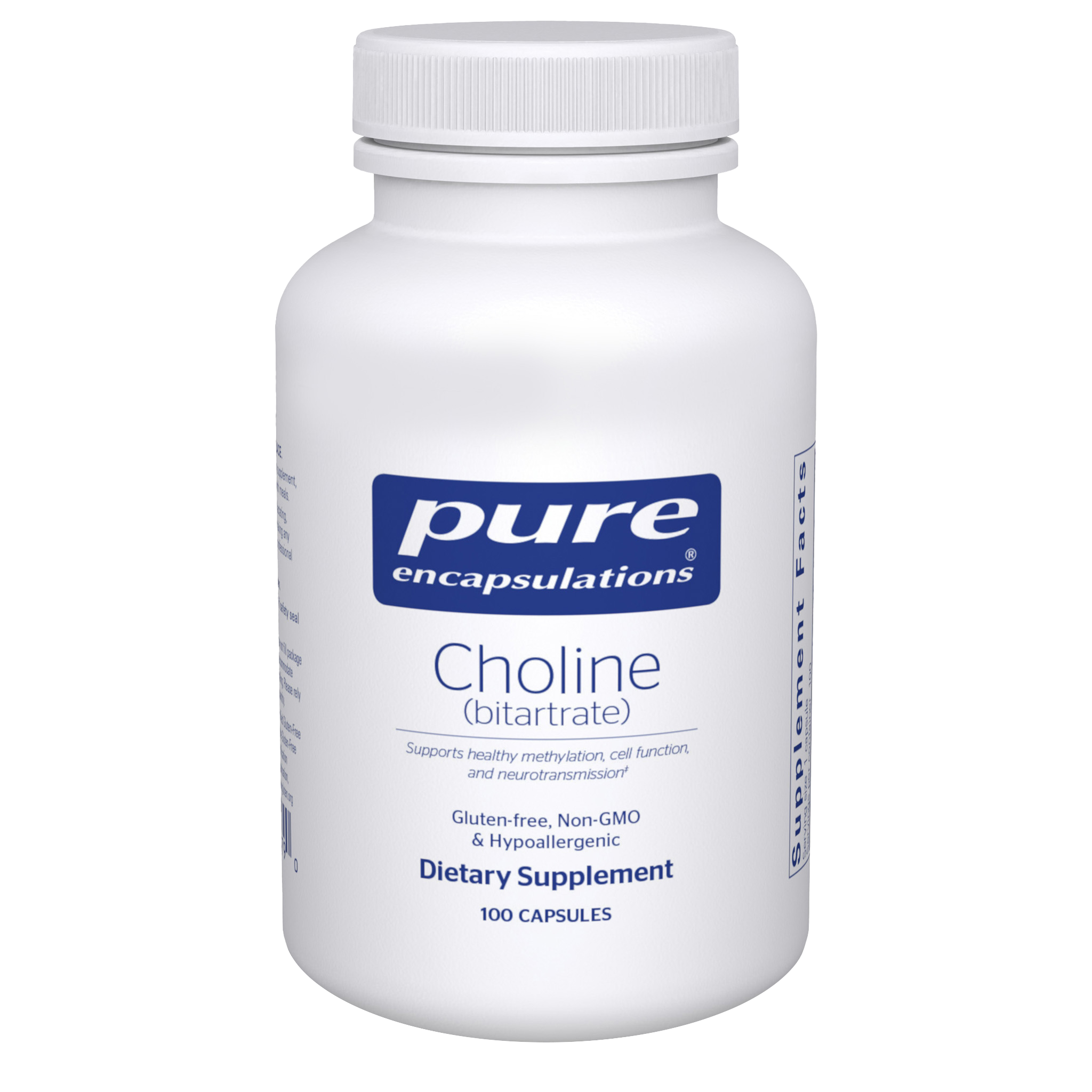 Choline (Bitartrate) - 100 Capsules | Pure Encapsulations