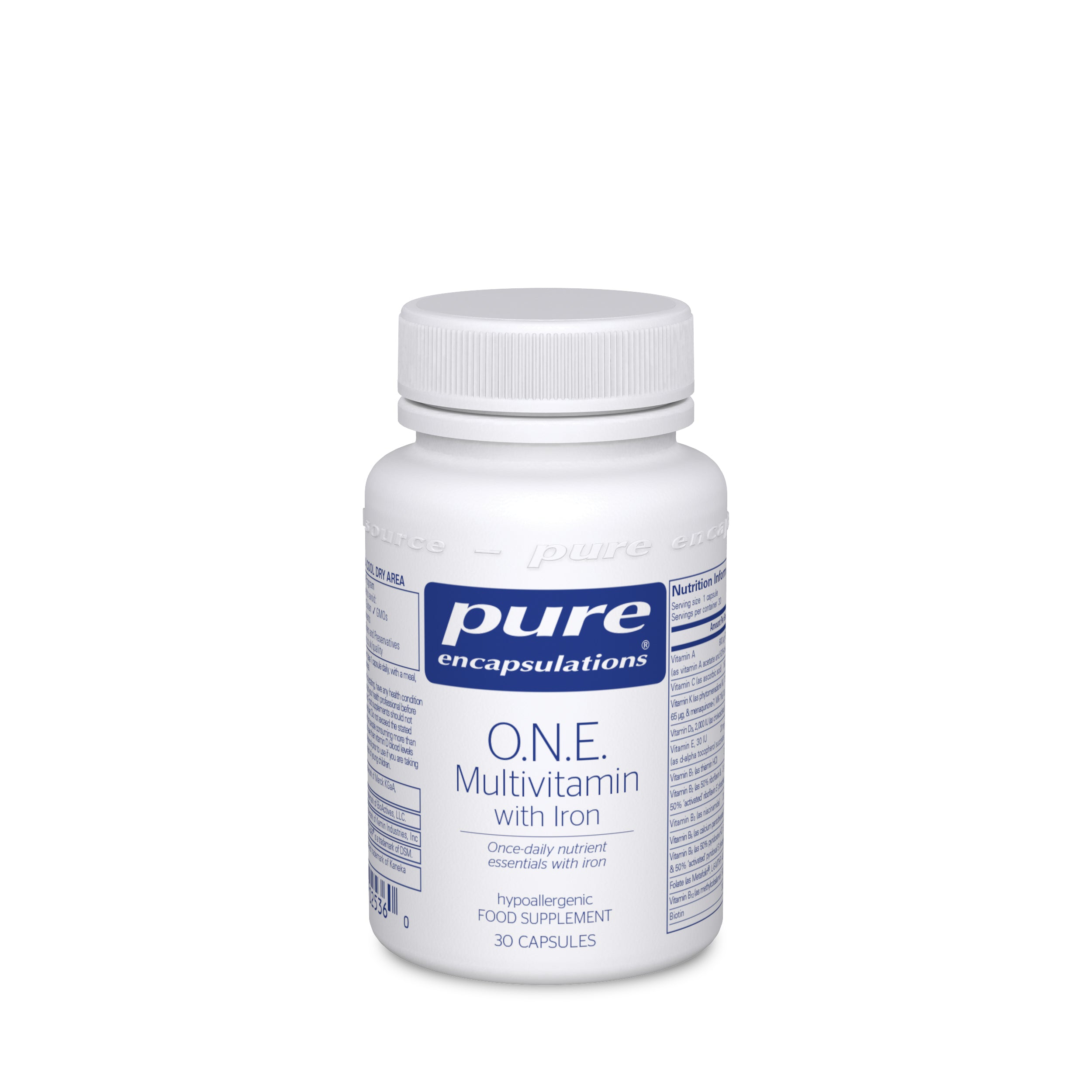O.N.E. Multivitamin with Iron - 30 Capsules | Pure Encapsulations