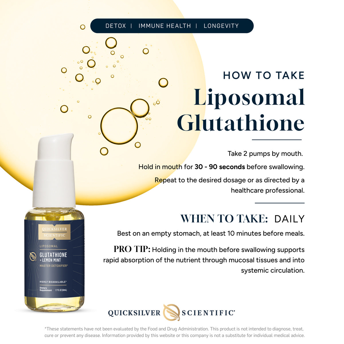 Glutathione + Lemon Mint - 50ml | Quicksilver Scientific