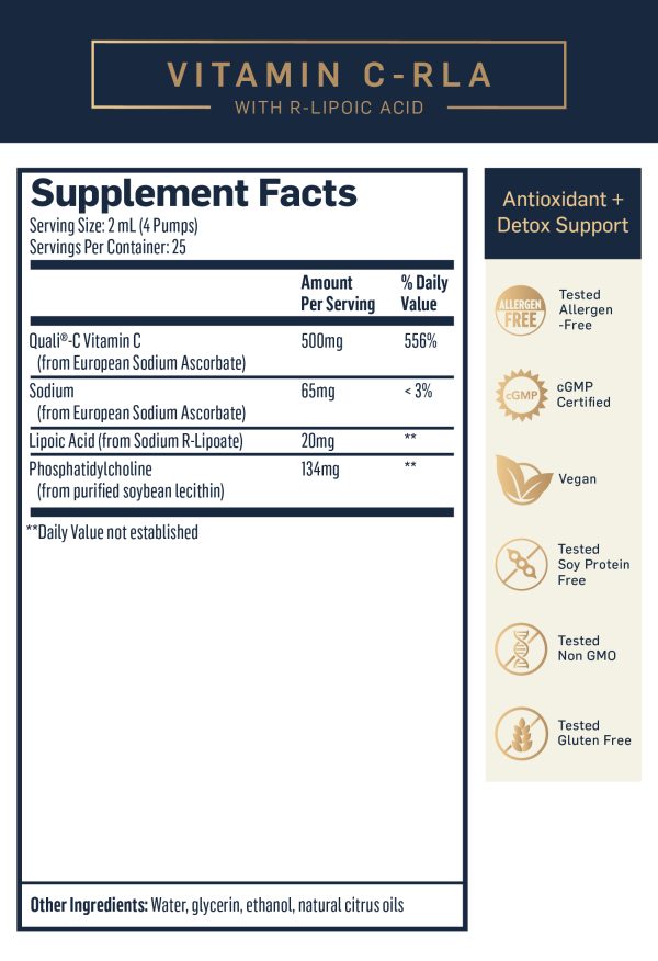 Liposomal Vitamin C with R Lipoic Acid - 50ml | Quicksilver Scientific