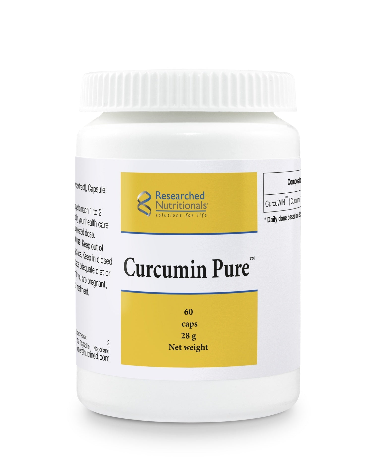 Curcumin Pure 250mg - 60 Capsules | Researched Nutritionals