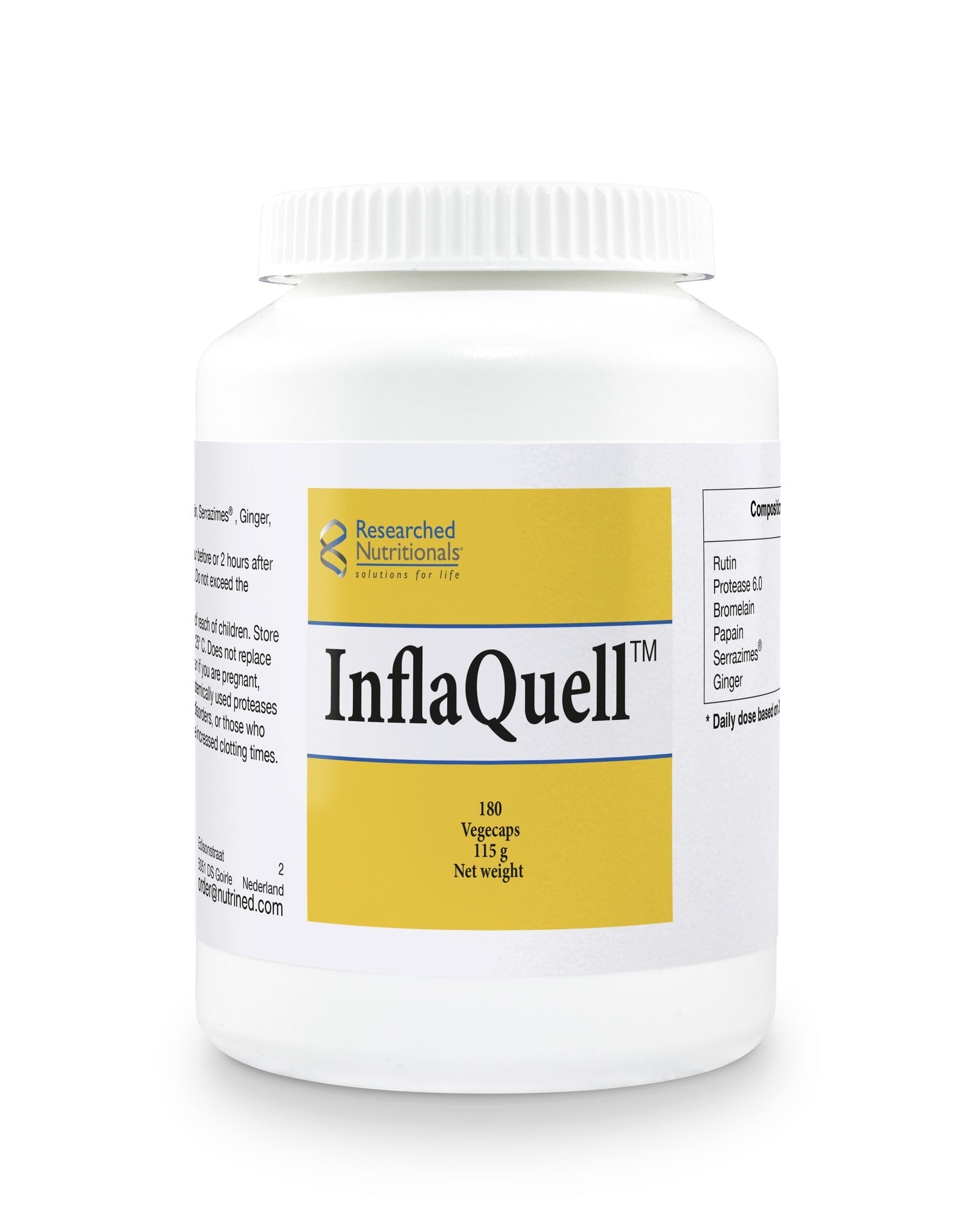 InflaQuell (Buffered Enzymatic Support) - 180  Capsules | Researched Nutritionals