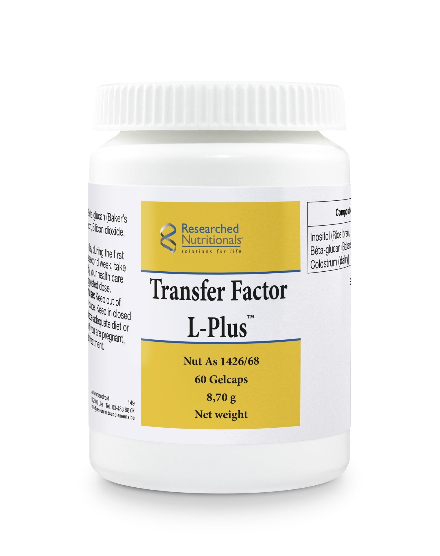Transfer Factor L-Plus - 60 Capsules | Researched Nutritionals