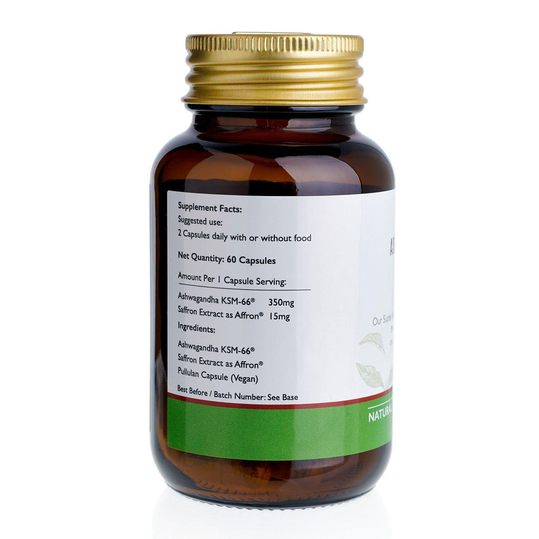 Ashwagandha KSM-66 + Saffron Extract - 60 Capsules | Super Botanic