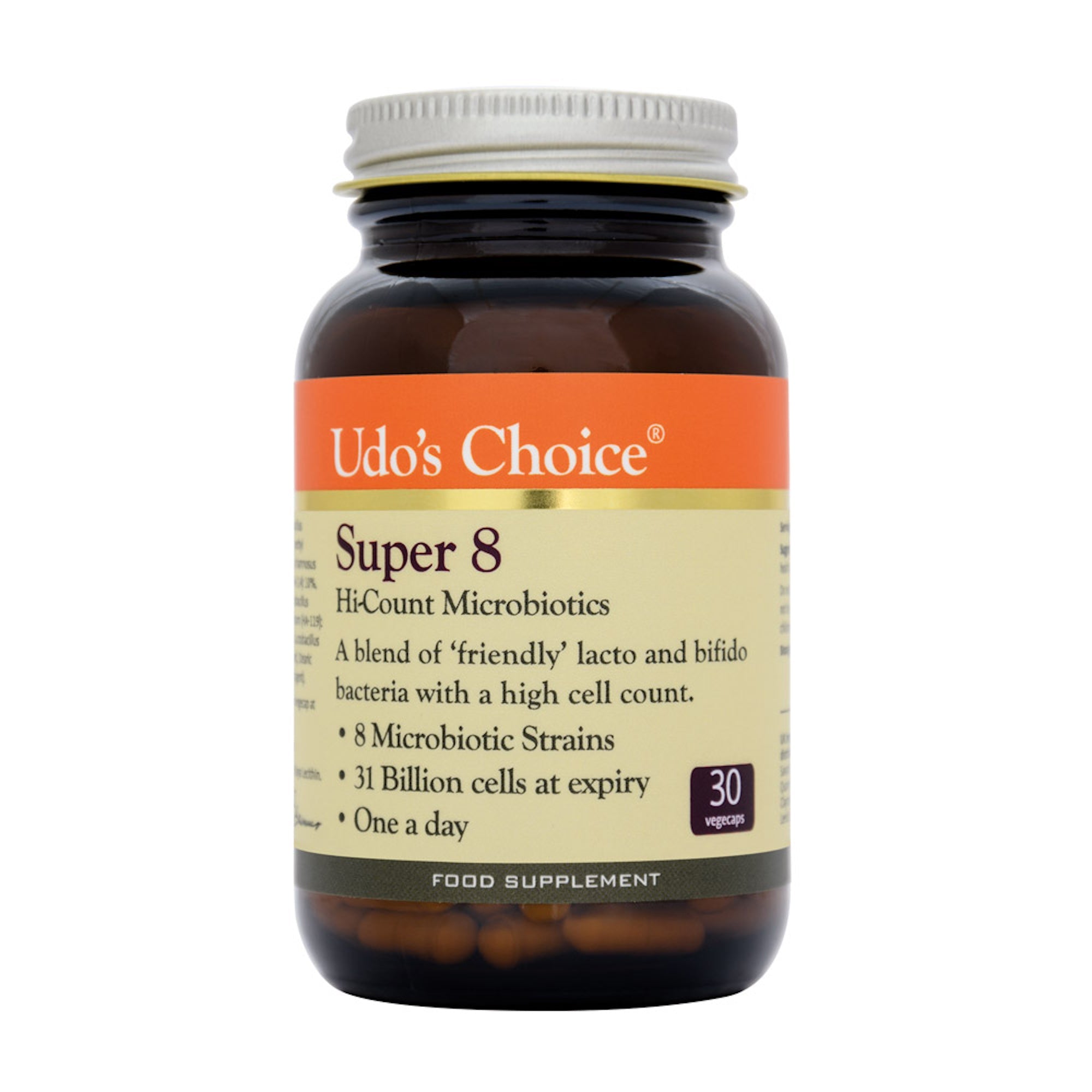 Super 8 Microbiotics - 60 Capsules | Udo's Choice