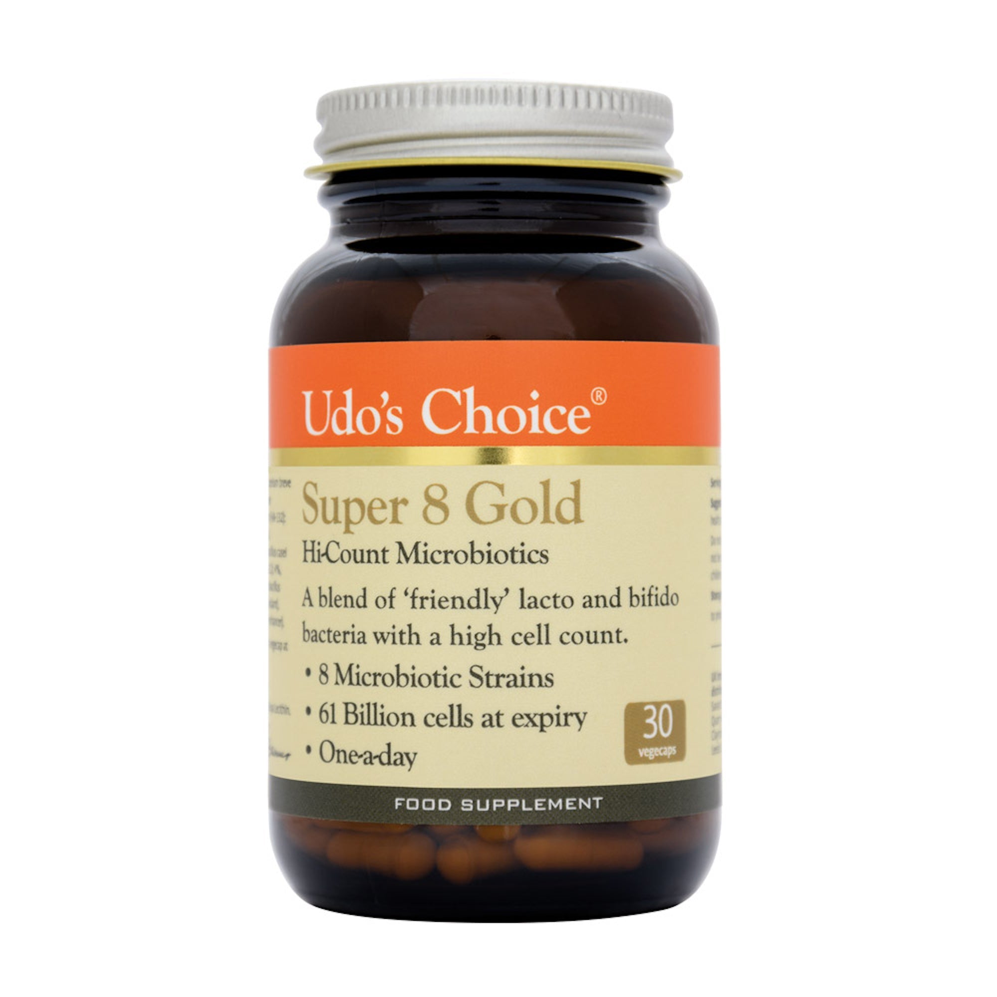 Super 8 Gold Microbiotics - 30 Capsules | Udo's Choice