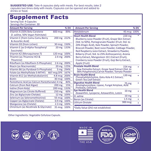 Whole Food Multivitamin for Men - 120 Capsules | Vitamin IQ